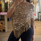 Seaside Poncho Top- Taupe