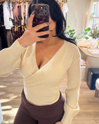 Vanilla Latte V Neck Sweater