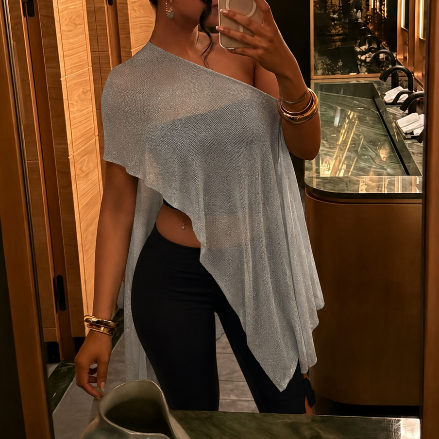 Soleil Top- Metallic Silver