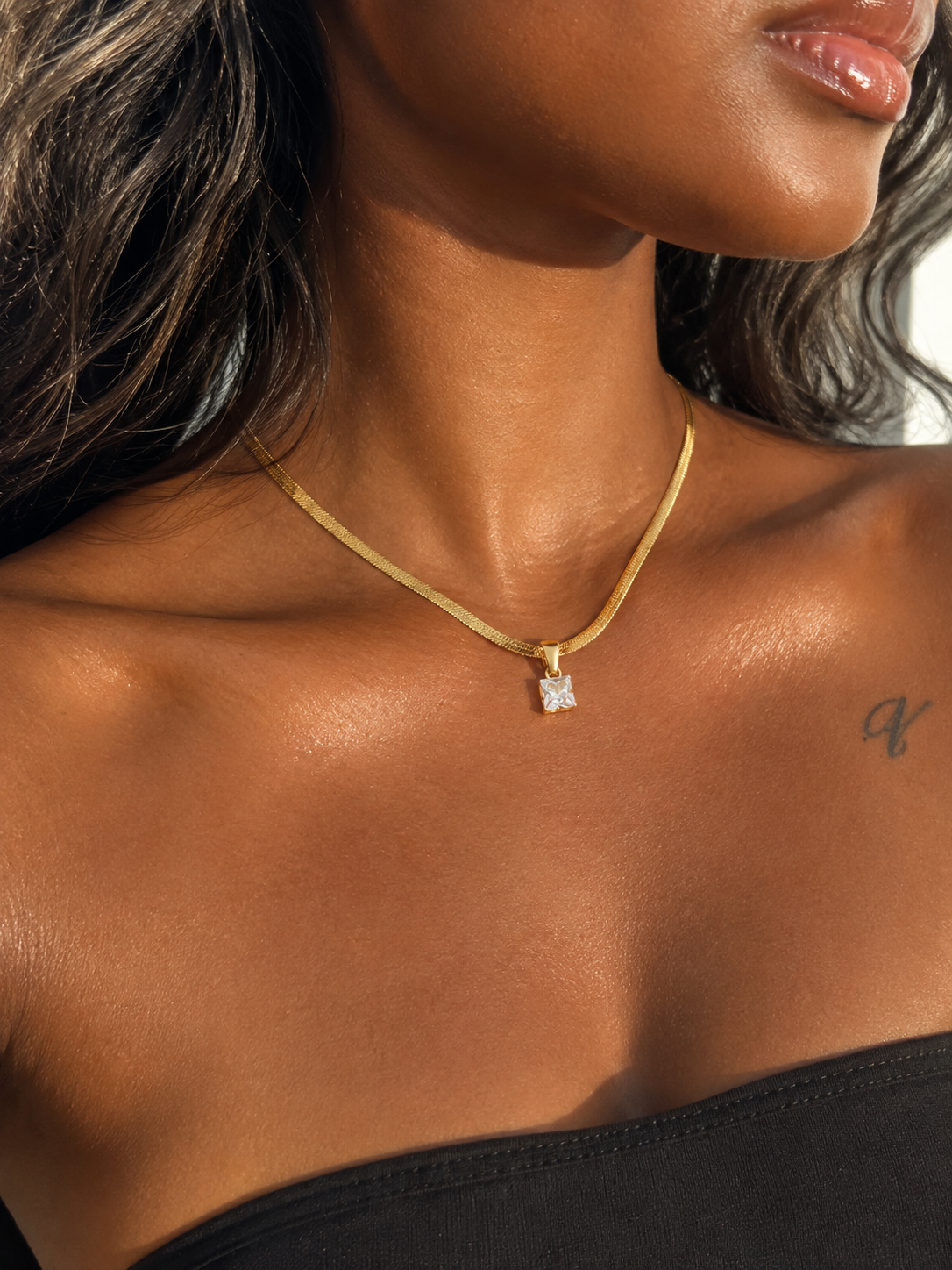 Blanc CZ Snake Chain Necklace