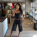 Polka Dot Sweetheart Neck Halter Top