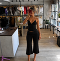 Off Duty Gaucho Pant Set- Black