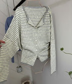 Cider Season Cardigan- Grey/ Yellow