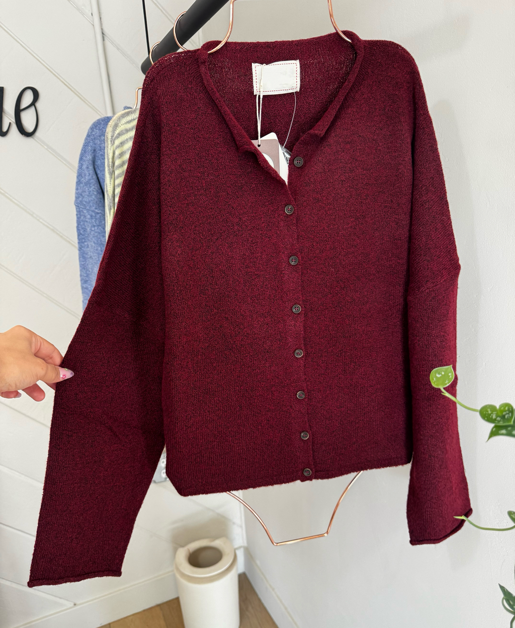 Cider Season Cardigan- Burgundy
