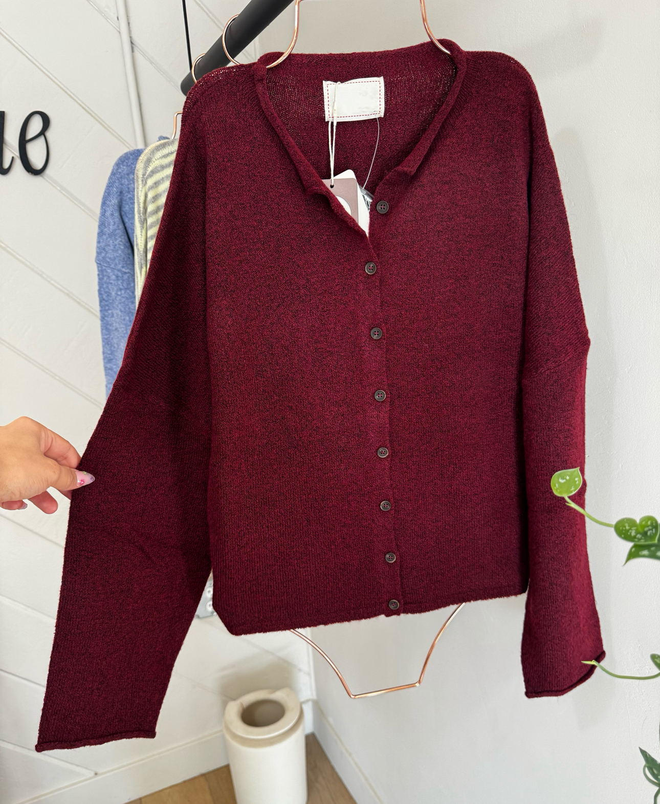 Cider Season Cardigan- Burgundy