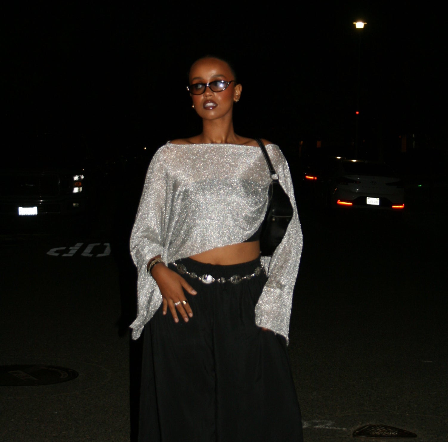 Soleil Top- Metallic Silver