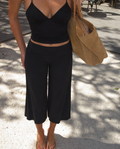 Off Duty Gaucho Pant Set- Black