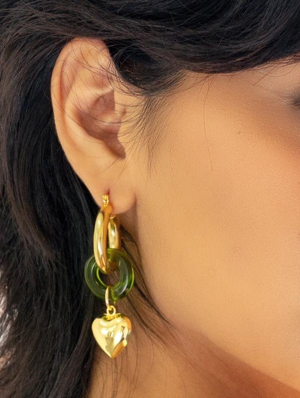 Heart of Gold Dangle Earrings