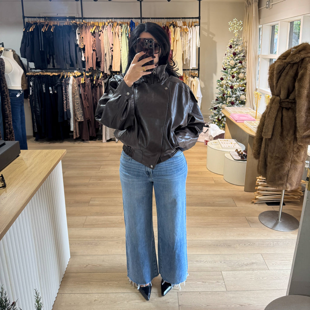 Medium Wash Wide Leg Denim Jeans