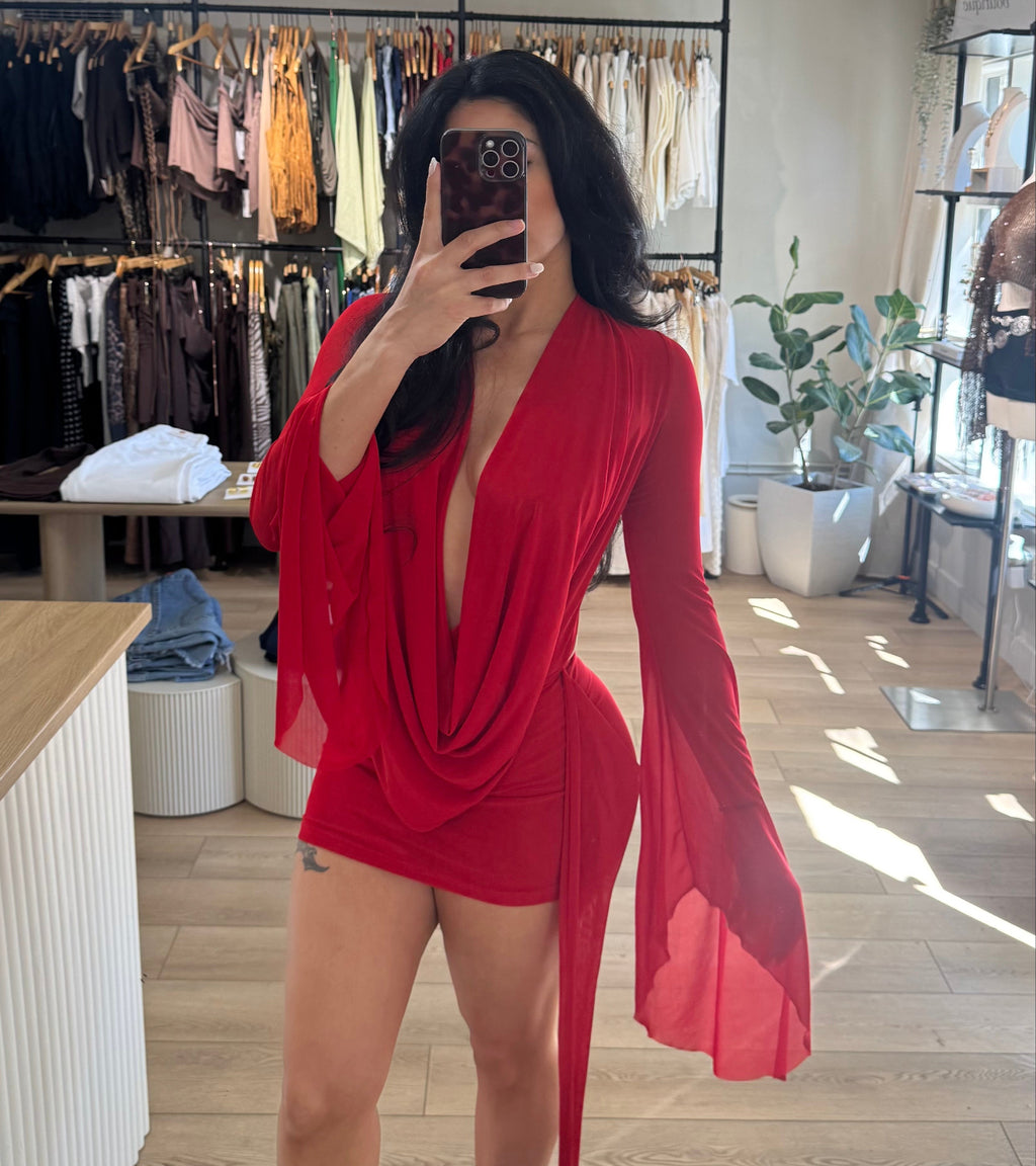 Main Character Mini Dress- Red