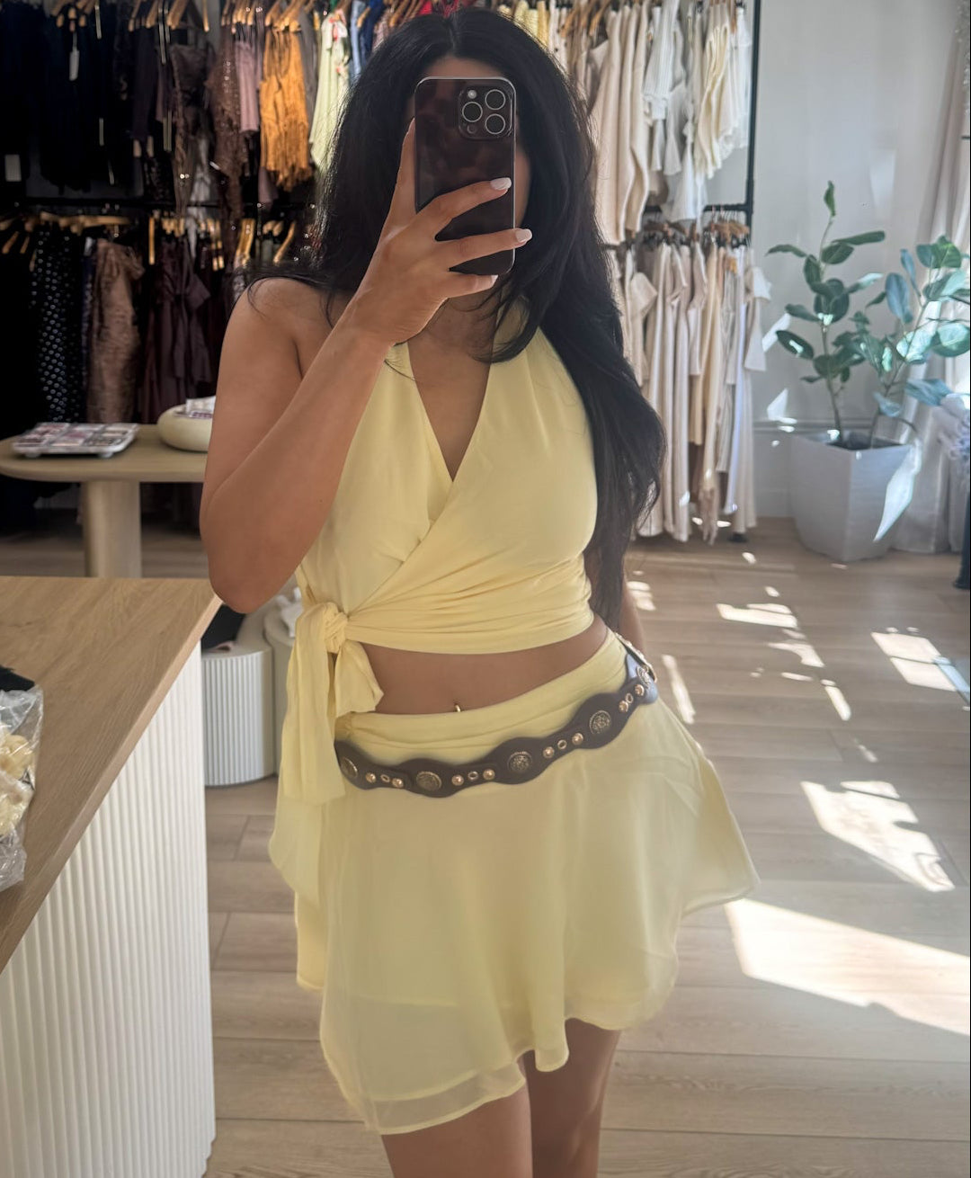 Golden Skies Mini Skirt