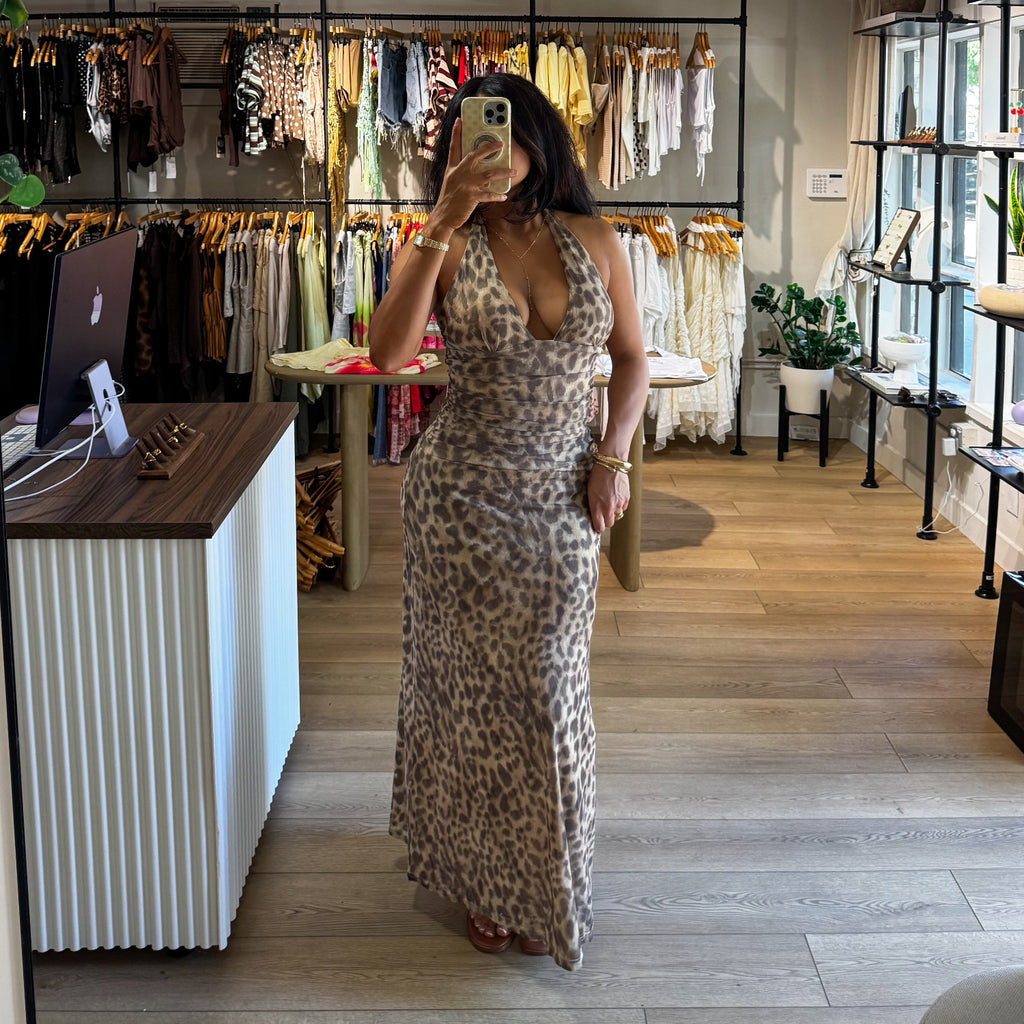 Imelda Plunge Neck Maxi Dress