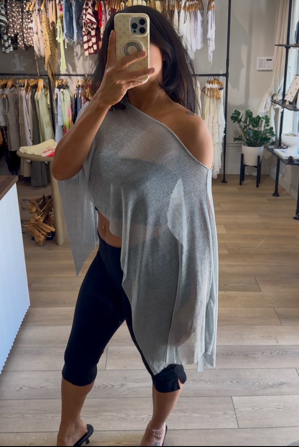 Soleil Top- Metallic Silver