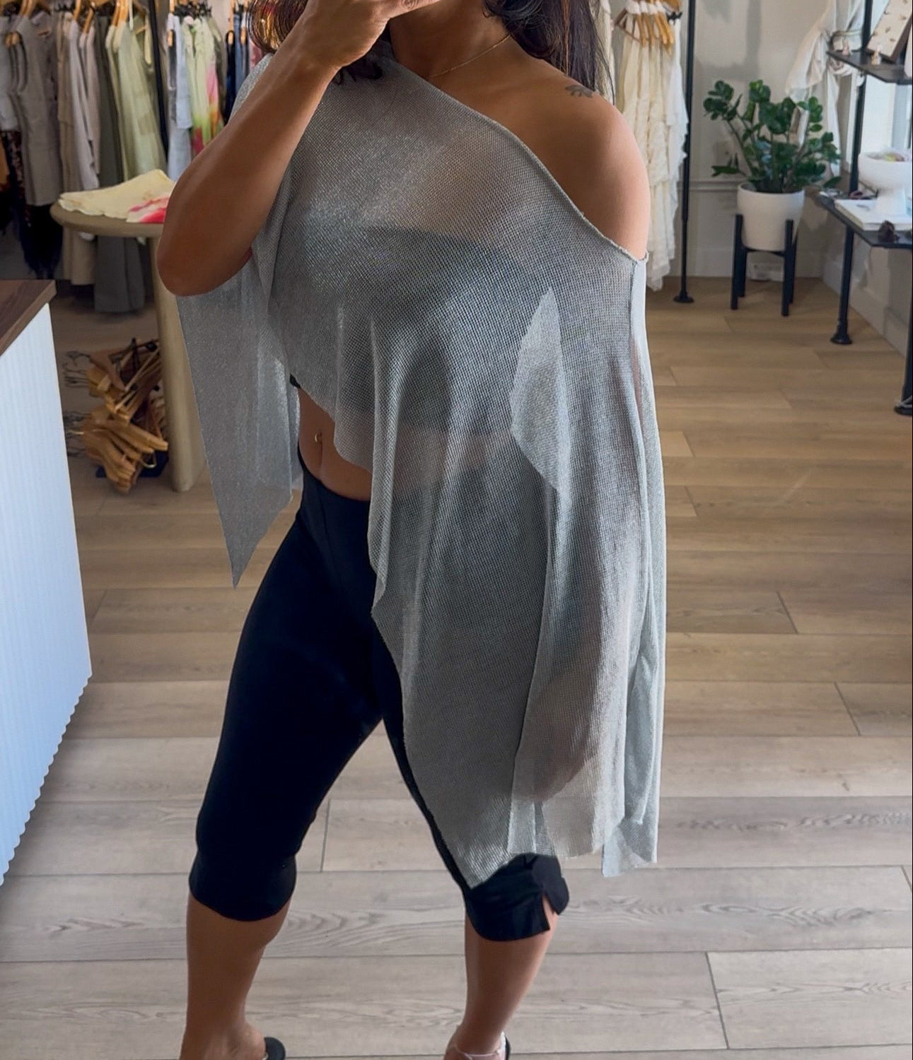 Soleil Top- Metallic Silver