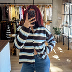 Cider Season Cardigan- Blue Brown