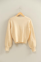 Vanilla Latte V Neck Sweater