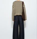 Paisley Striped Boxy Button Up Cardigan