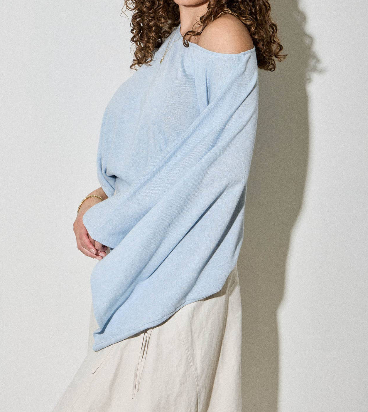 Spring Fling One Shoulder Top- Blue