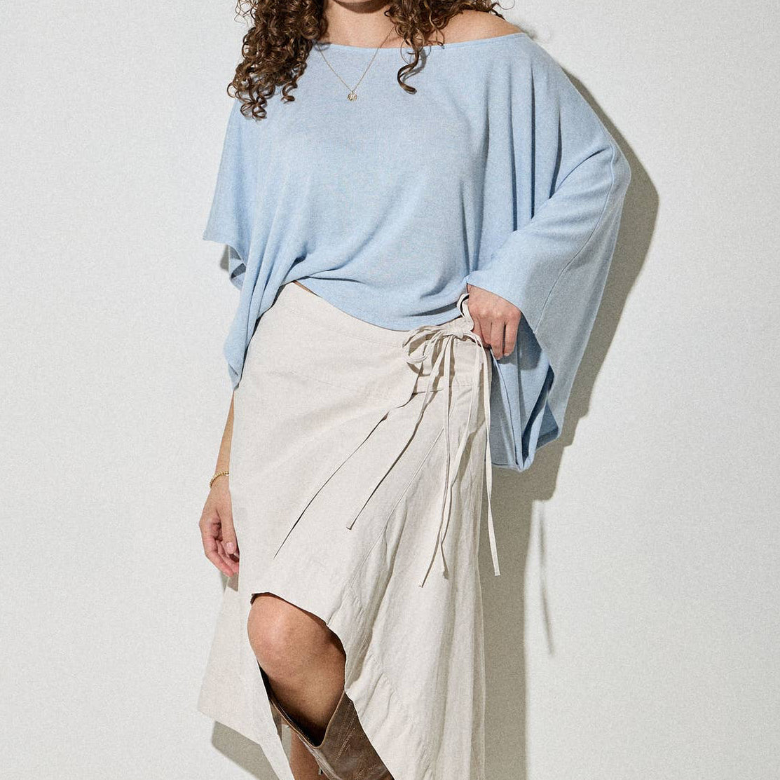 Spring Fling One Shoulder Top- Blue