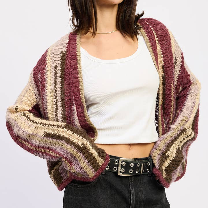 Cider Season Cardi- Burgundy