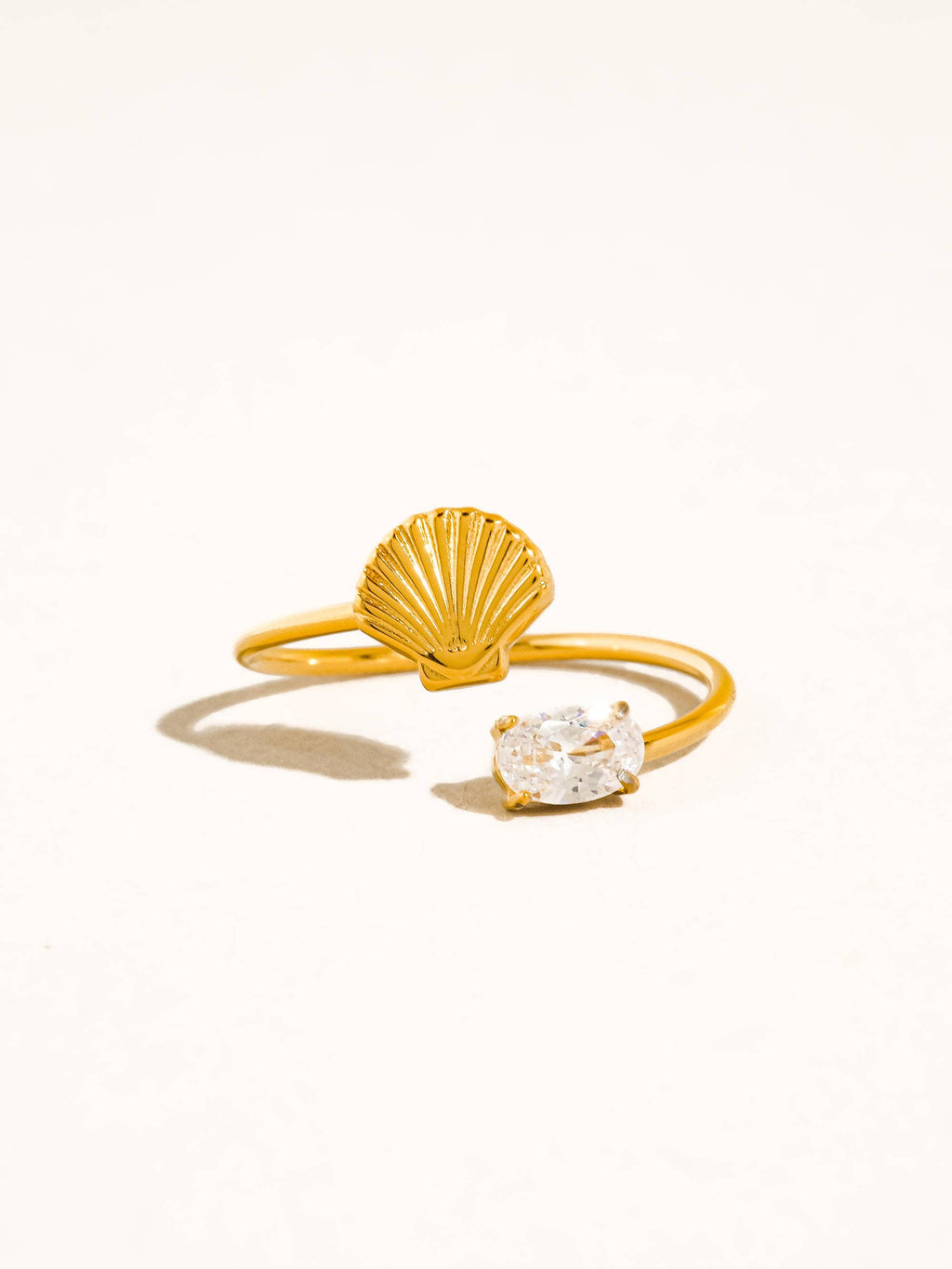 Lumirae Shell CZ Open Ring