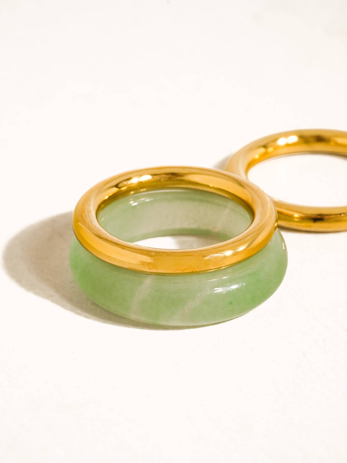 Moss Green Aventurine Stone Ring Set