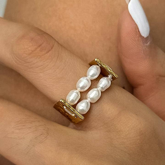 Beaded Pearl Ring