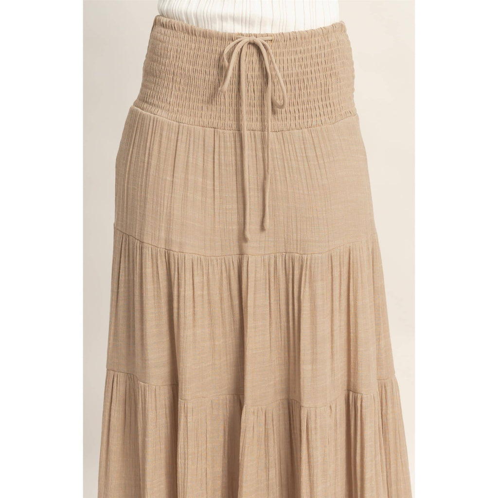 Highwaist Drawstring Tiered Skirt