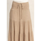 Highwaist Drawstring Tiered Skirt