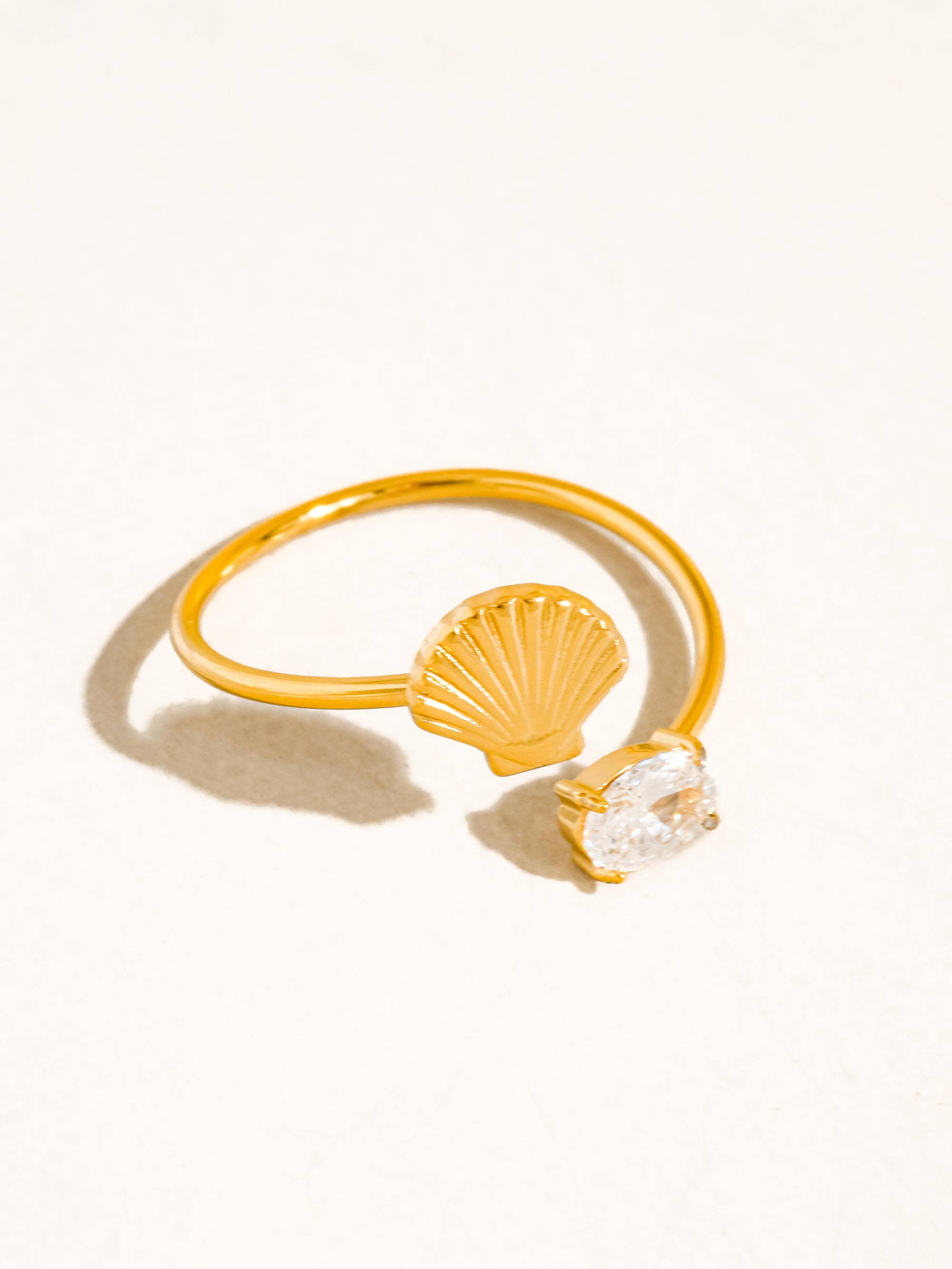 Lumirae Shell CZ Open Ring