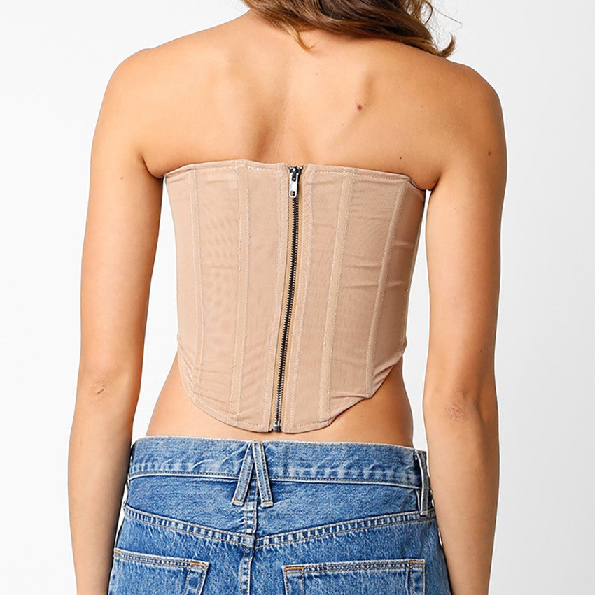 Jade Corset Top- Nude