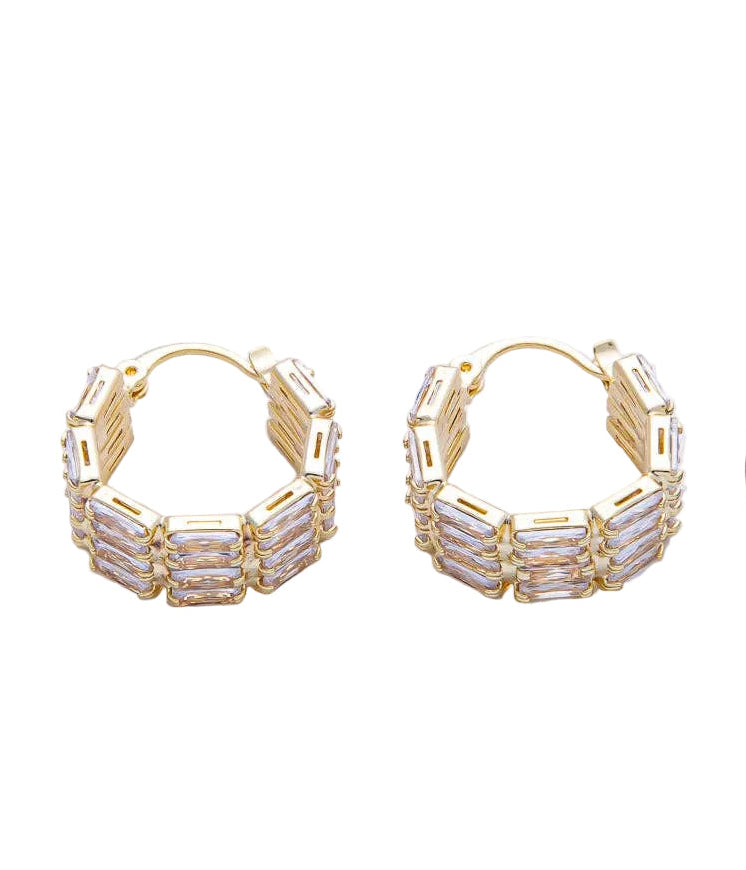 Rissa Baguette Hoop Earrings