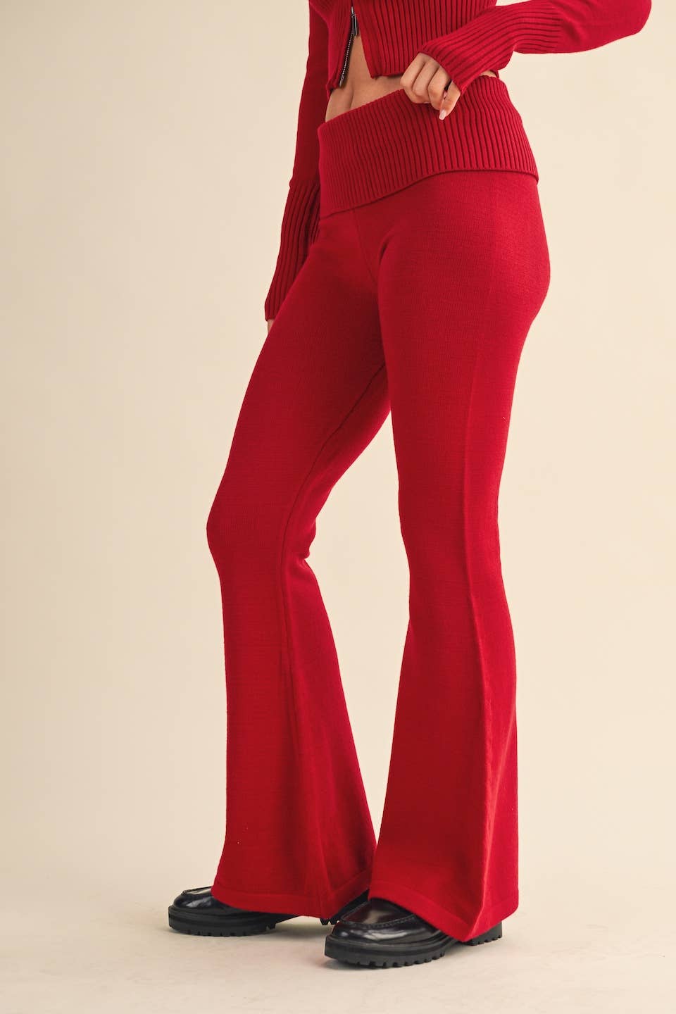 Cherry Foldover Pants