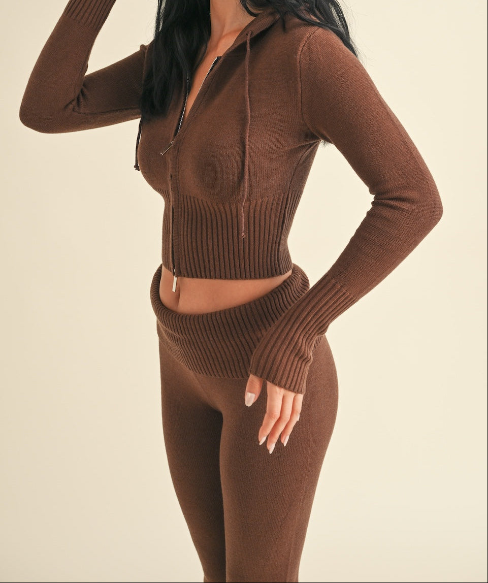 Cinnamon Cropped Hoodie Sweater