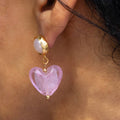 Heart of Glass Earrings- Pink