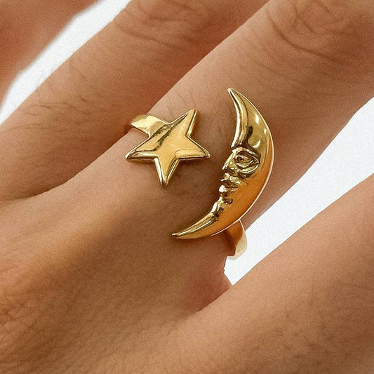 Star and Moon Ring