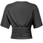 Off Duty Plunging Top- Black