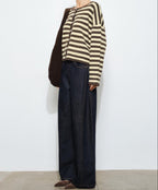 Paisley Striped Boxy Button Up Cardigan