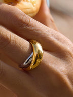 Almare Two Tone Dome Band Ring