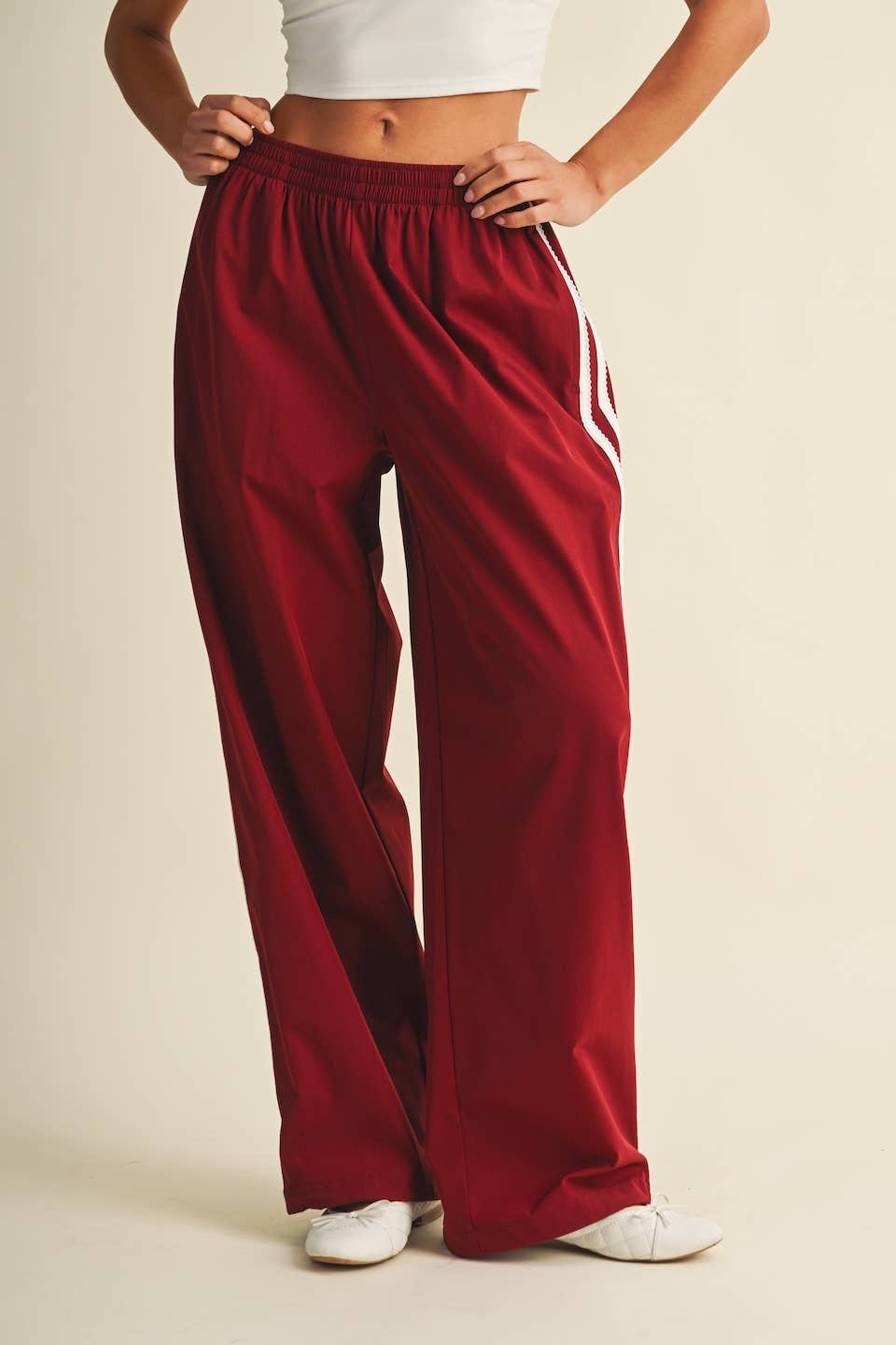 Cherry Cola Lace Trim Pants