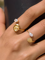 Lumirae Shell CZ Open Ring