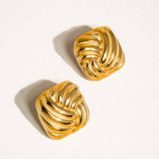 Wavy Square Studs