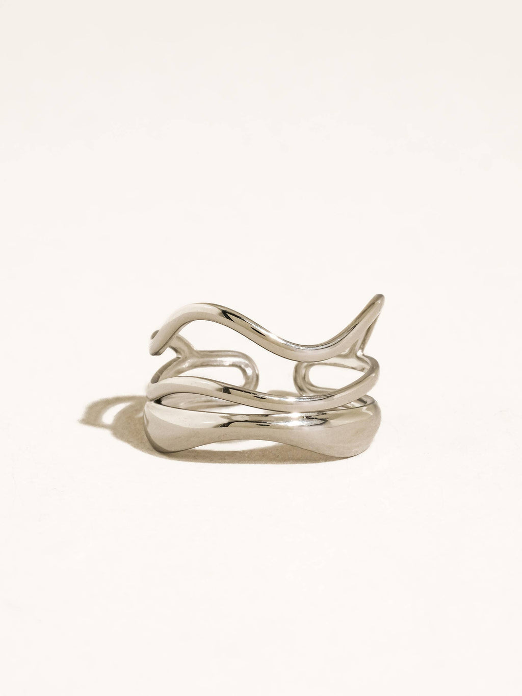 Ozzy 18K Gold Non-Tarnish Abstract Ring: Yellow Gold