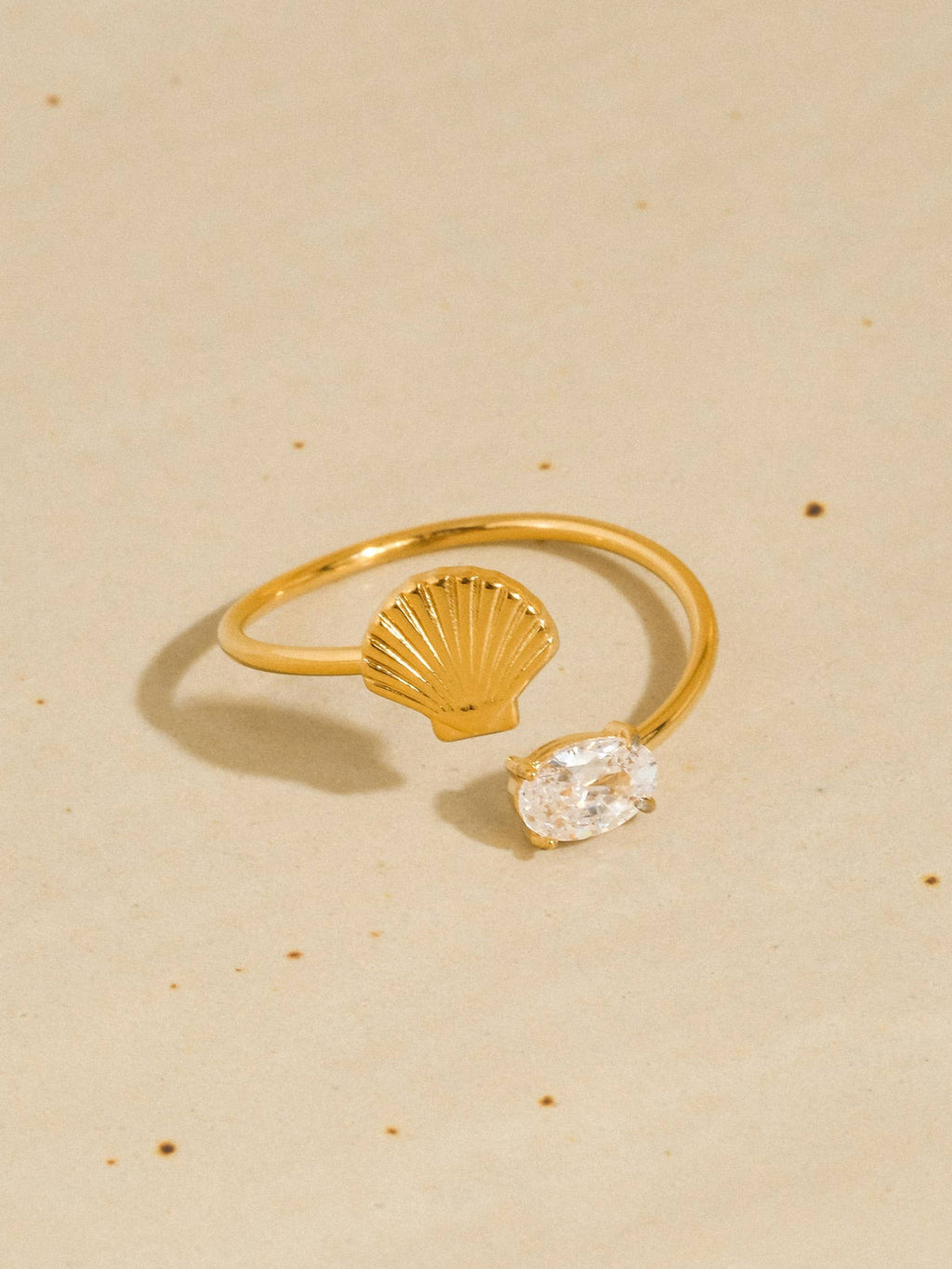 Lumirae Shell CZ Open Ring