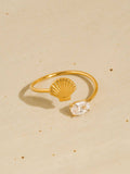Lumirae Shell CZ Open Ring