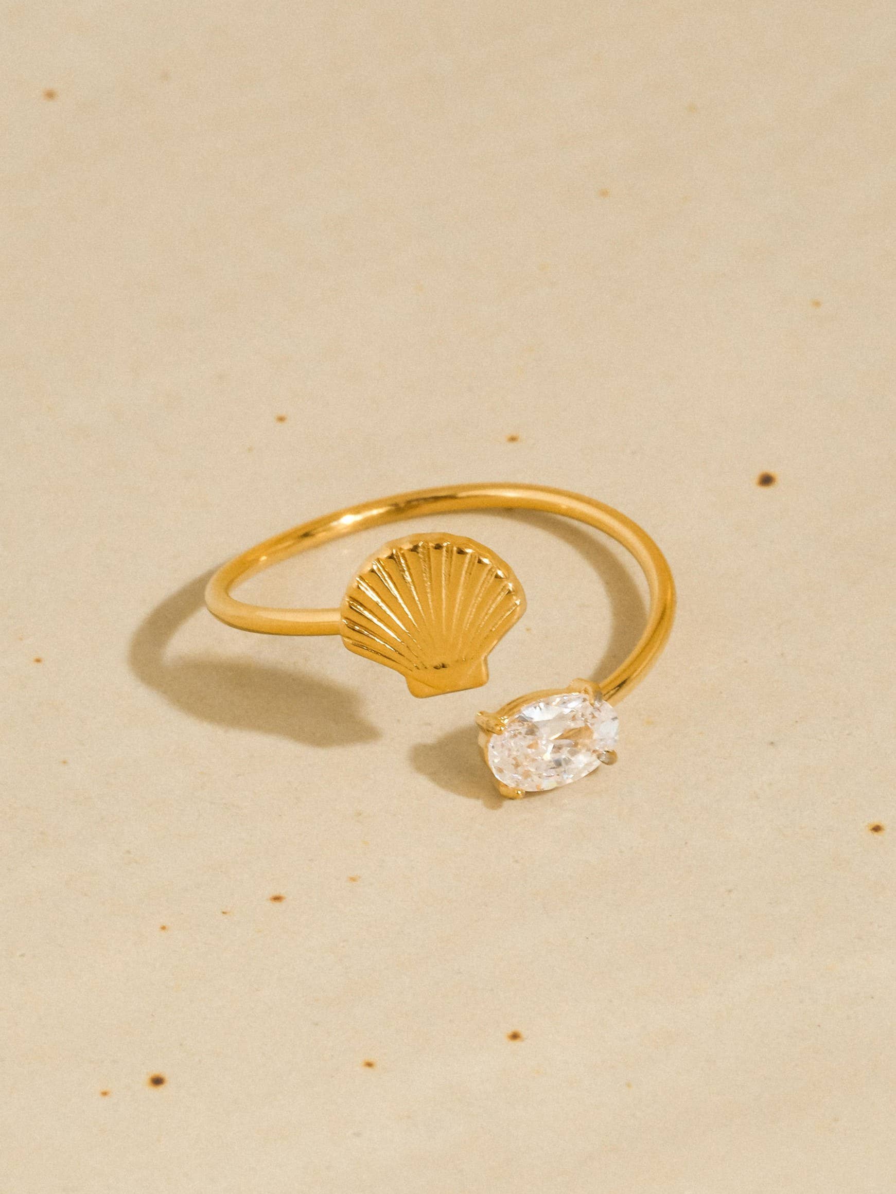 Lumirae Shell CZ Open Ring