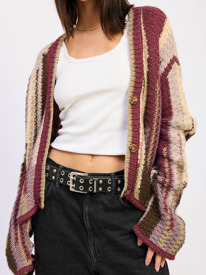 Cider Season Cardi- Burgundy