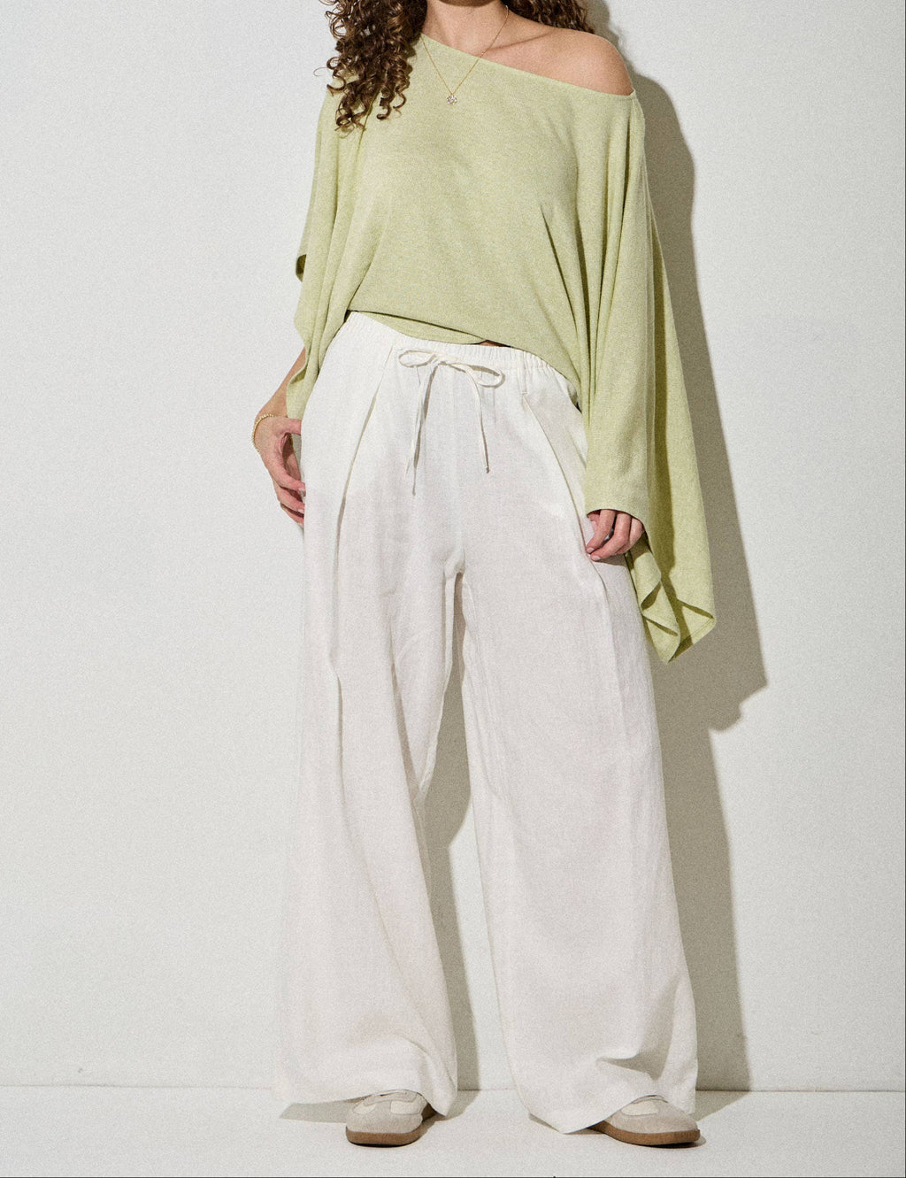 Spring Fling One Shoulder Top- Sage