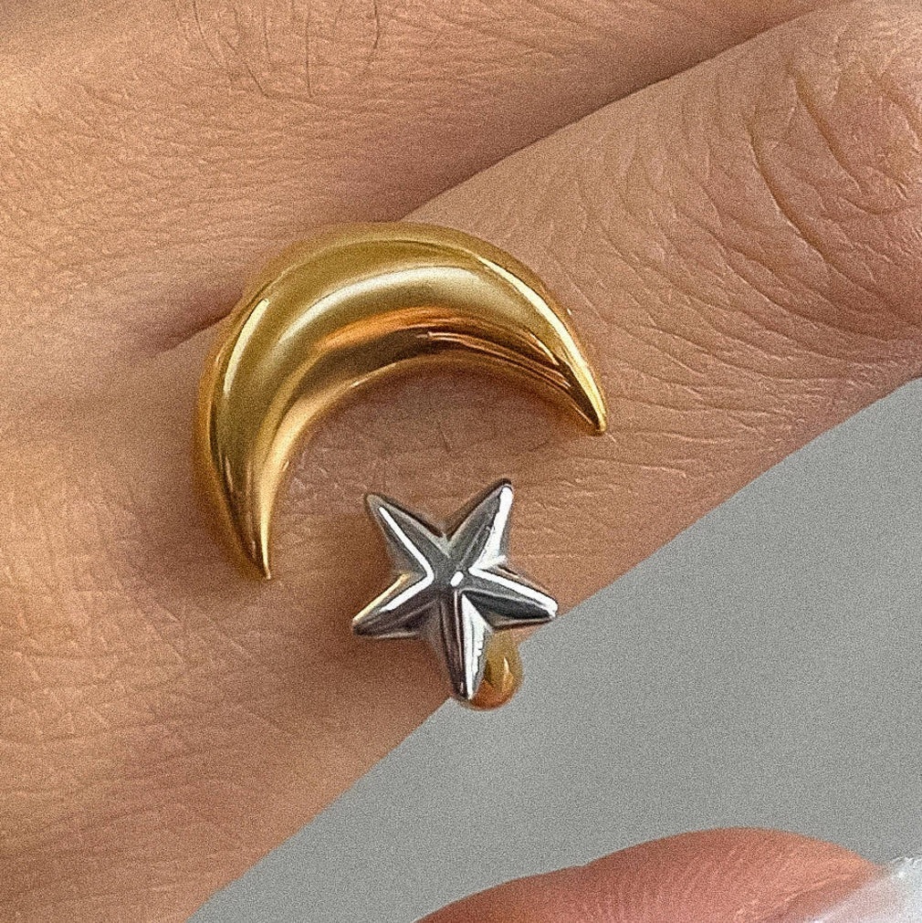Star and Moon Ring