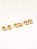 Pureté Pear & Oval CZ Stud Earrings Set